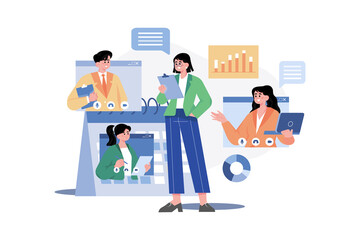 Business People Doing Online Meeting