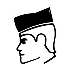 Paper Hat Black Icon ,Vector Illustration, Isolate On White Background Label. EPS10