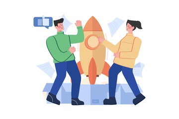 Business Team Launching New Project