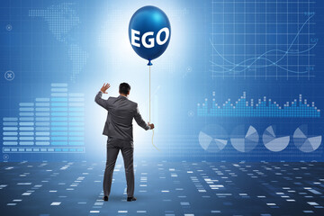 Businessman in excessive ego concept
