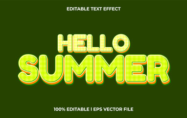Hellow summer editable text effect, lettering typography font style, colorful 3d text for tittle