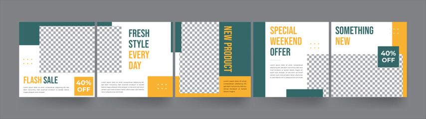 Set of editable social media instagram carousel post