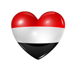 Love Yemen, heart flag icon