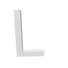 3D illustration - The letter "L" isolated on a white background.