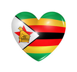 Love Zimbabwe, heart flag icon