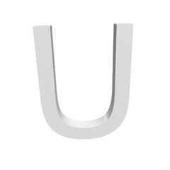 3D illustration - The letter "U" isolated on a white background.