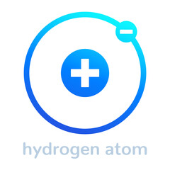 hydrogen atom icon on white