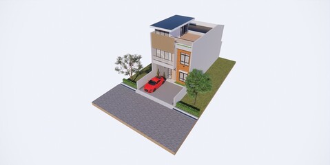 3d rendering and illustration house building with modern concept