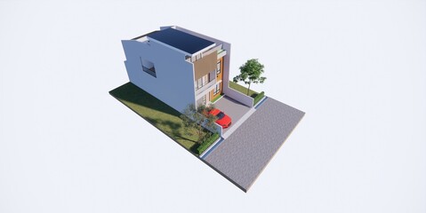 3d rendering and illustration house building with modern concept