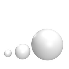 3D illustration - Three different sized balls