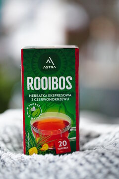Polish Astra brand Rooibos tea in a box