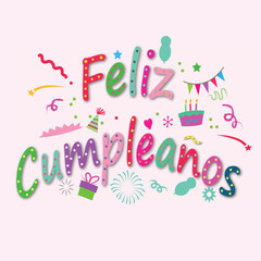 Happy Birthday in Spanish. Feliz Cumpleanos