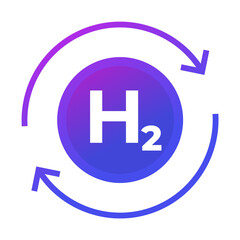 hydrogen icon with arrows