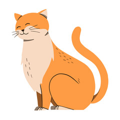 cute orange cat illustration 