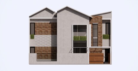 3d Rendering and illustration boarding house with modern concept