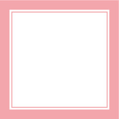 シンプルなピンク色の正方形フレーム素材