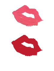 Gemalter Kussmundabdruck