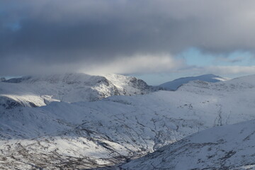 Obraz premium Snowdonia snowdon winter wales glyderau