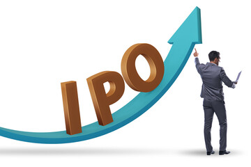 Businessman in the initial public offering IPO concept