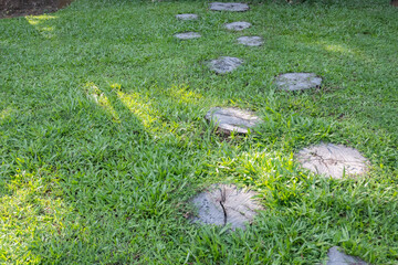 decorative stones used as treads to step on