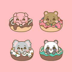CUTE KAWAII ANIMALS DONUTS