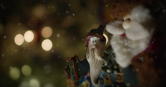 SANTA CLAUSE AND CHRISTMAS TREE IN THE BACK GROUND|NO TEXT | 4k, 12-bit video sources: bmd raw