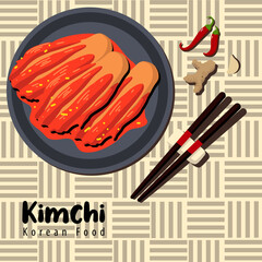 kimchi flat style illustration vector design