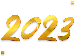 2023 Numbers in Gold Gradient Bold Alphabetical Transparent PNG Text