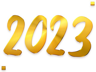 2023 Numbers in Gold Gradient Transparent PNG Bold Text