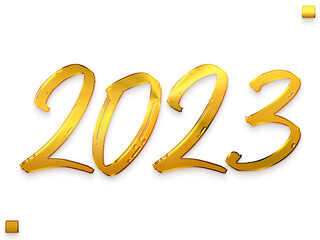 2023 Numbers in Gold Gradient Transparent PNG Calligraphy Text