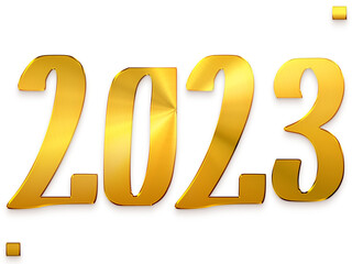 2023 Numbers in Gold Gradient Transparent PNG Bold Text