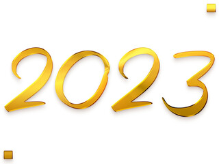 2023 Numbers in Gold Gradient Transparent PNG Text