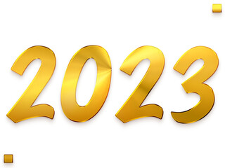 2023 Numbers in Gold Gradient Transparent PNG Bold Text