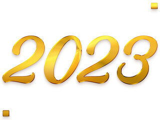 2023 Numbers in Gold Gradient Transparent PNG Typography Text