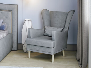 Classic armchair in modern living room