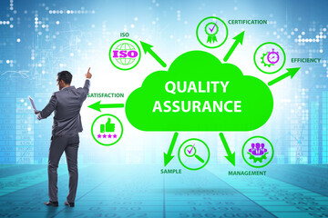 Businessman in quality assurance concept