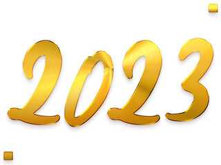 2023 Transparent PNG Bold Typography Golden Text
