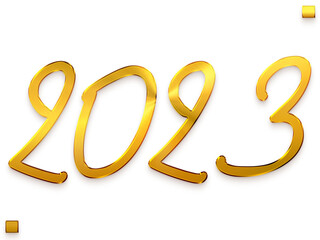 2023 Transparent PNG  Typography Golden Text