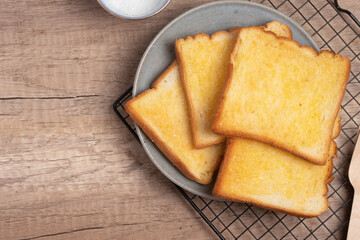 Crispy Toasted Bread with Butter and Sugar