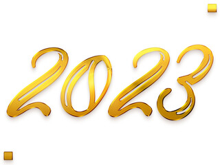 2023 Transparent PNG  Typography Golden Text