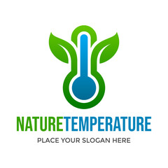 Nature temperature vector logo template. This design use thermometer. Suitable for zero emission, Celsius and other.