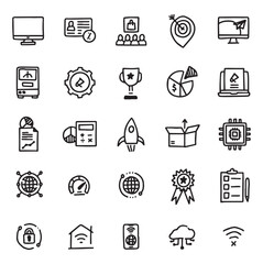 vector illustration, business icon, meeting icon, task icon line icon, hand drawn icon