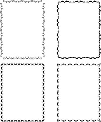 vector frames black on a white background