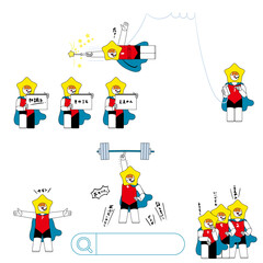 サポートする人のイラストセット