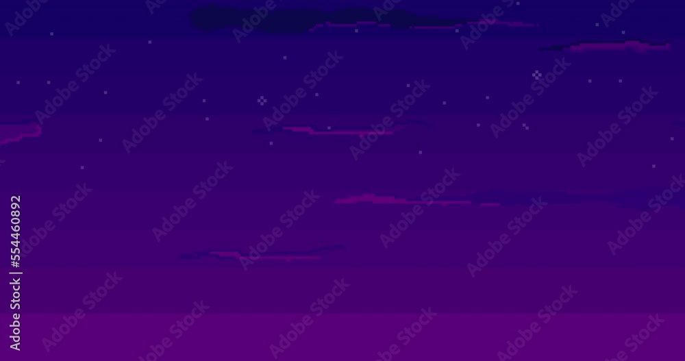 Aufkleber pixel sky, pixel background with cloud. pixel art for game, 8 bit. seamless looping animation