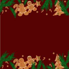 Christmas background with cookies 