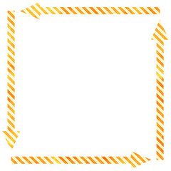 シンプルな水彩風オレンジ色の正方形矢印ストライプフレーム素材