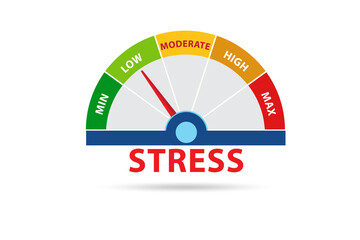Illustration of business stress meter