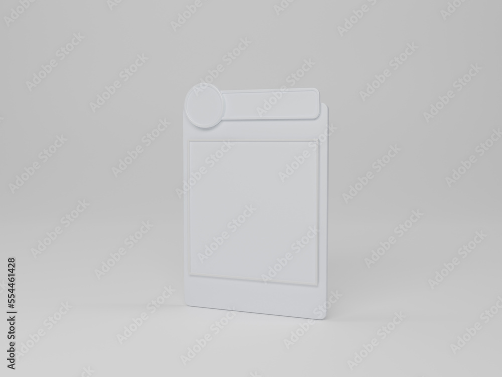 Poster social media profile, user interface ui 3d rendering