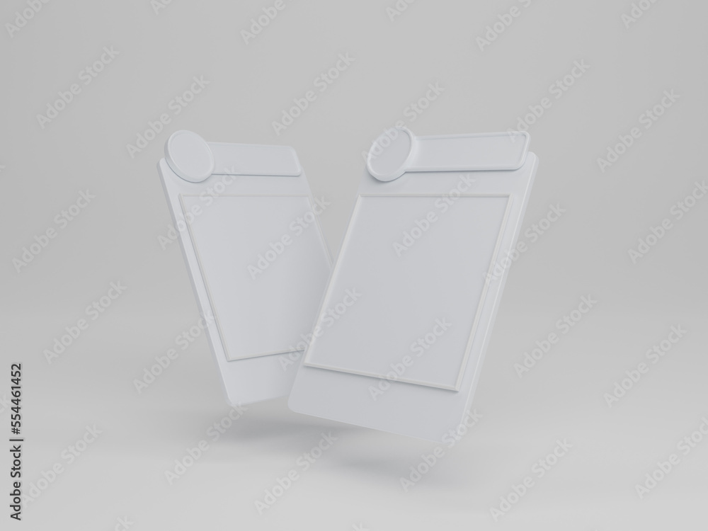 Poster social media profile, user interface ui 3d rendering